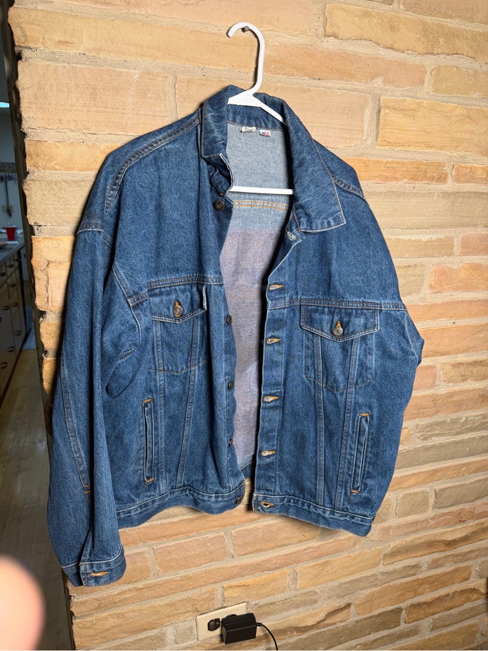 Vintage Embroidered Blue Denim Jacket – Clinton '92 Democrats size L - Picture 4 of 9